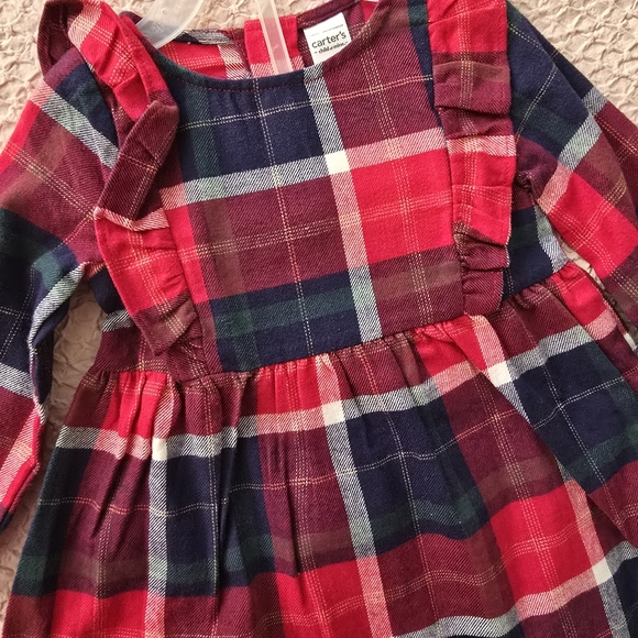 Carter's Child Of Mine Baby Girl Jumper Plaid Cotton Dress - Picture 6 of 14